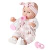 12'' Baby Doll in Gift Box with Pink Cloths, Pacifier, 13''x13'' Microfabric Blanket, and Feeding Bottle. Gift Idea for Ages 3+