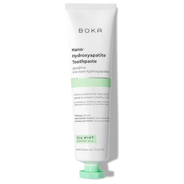 Boka Fluoride Free Toothpaste Nano Hydroxyapatite, Helps Remineralize, Appropriate for Sensitive Teeth, Whitening - for Adult, Kids Oral Care - Ela Mint Flavor, 4 Fl Oz 1Pk US...