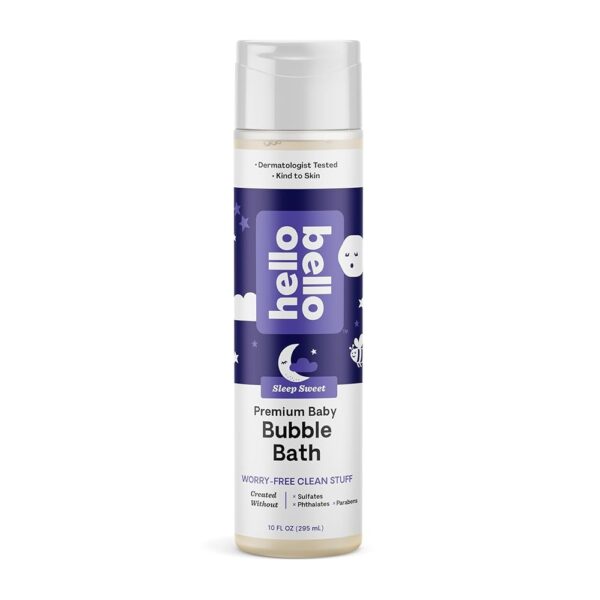 Hello Bello Nighttime Bubble Bath, Gentle Hypoallergenic Formula for Babies and Kids, Vegan and Cruelty-Free, Sleep Sweet Scented, 10 fl oz