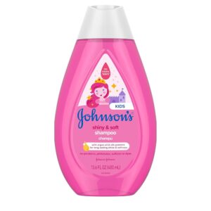 Johnson's Kids Shiny & Soft Tear-Free Kids' Shampoo with Argan Oil & Silk Proteins, Hair Wash Gently Cleanses & Boosts Natural Shine & Softness, Hypoallergenic, Sulfate-Free,...
