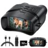 Night Vision Goggles - 4K Night Vision Binoculars with 5000mAh Rechargeable Battery, 32GB TF Card can Save Photo and Video, 3'' HD Screen for Camping & Security, Black