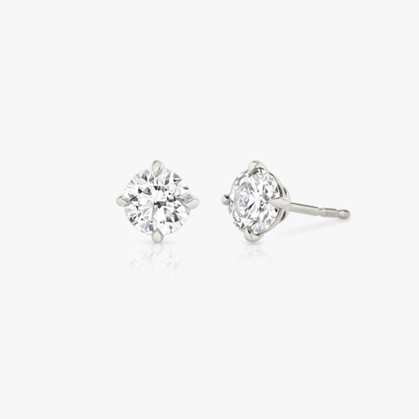 Solitaire Stud Earrings in White Gold | 0.25ct Carat Per Stud | Near-colorless Round Brilliant Cut VRAI Created Diamond